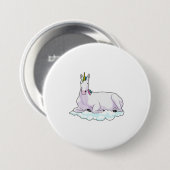 Badge Rond 7,6 Cm Licorne sur Nuage (Devant & derrière)