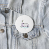 Badge Rond 7,6 Cm Licorne sur Nuage (En situation)
