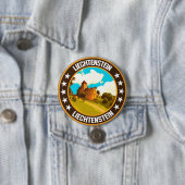 Badge Rond 7,6 Cm Liechtenstein (En situation)