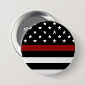Badge Rond 7,6 Cm Ligne rouge mince des pompiers (Devant & derrière)
