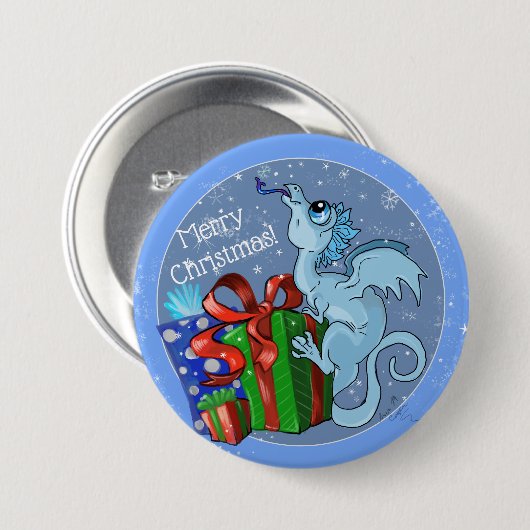 Badge Rond 7,6 Cm lil' Dragon Snowflake (Devant & derrière)