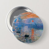 Badge Rond 7,6 Cm L'Impression de Monet, lever du soleil (Devant & derrière)