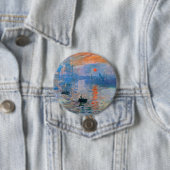 Badge Rond 7,6 Cm L'Impression de Monet, lever du soleil (En situation)
