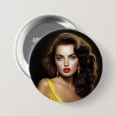 Badge Rond 7,6 Cm Lina - Super Modèle Latina! (Devant & derrière)