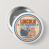 Badge Rond 7,6 Cm Lincoln à la présidence (Devant & derrière)