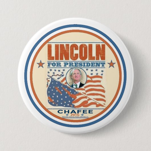 Badge Rond 7,6 Cm Lincoln à la présidence (Devant)