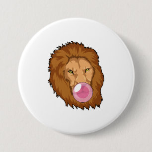 Badge Rond 7,6 Cm Lion avec gomme Bubble