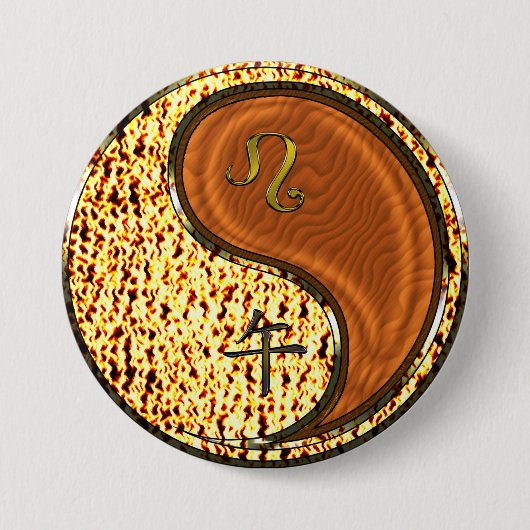 Badge Rond 7,6 Cm Lion & Cheval de Bois (Devant)