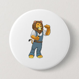 Badge Rond 7,6 Cm Lion comme tournevis de Handyman