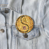 Badge Rond 7,6 Cm Lion & Coq de feu (En situation)
