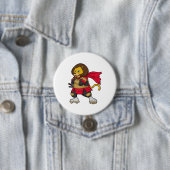 Badge Rond 7,6 Cm Lion en guerrier avec Cap (En situation)