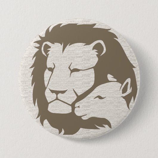 Badge Rond 7,6 Cm Lion et agneau (Devant)
