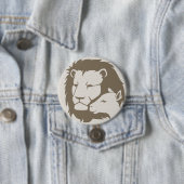 Badge Rond 7,6 Cm Lion et agneau (En situation)