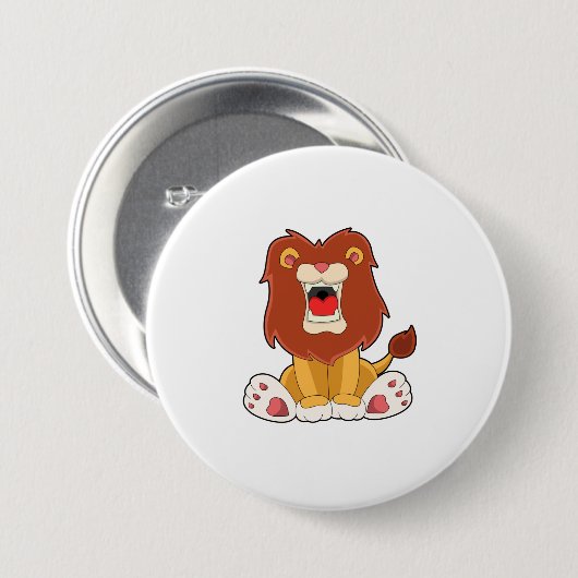 Badge Rond 7,6 Cm lion rugissant (Devant & derrière)
