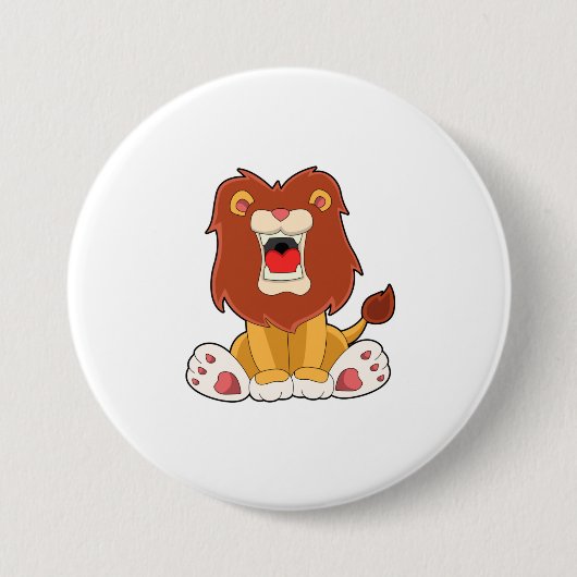 Badge Rond 7,6 Cm lion rugissant (Devant)