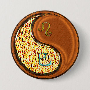 Badge Rond 7,6 Cm Lion & Serpent de Bois