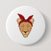 Badge Rond 7,6 Cm Lioness with bandana (Devant)