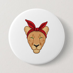Badge Rond 7,6 Cm Lioness with bandana