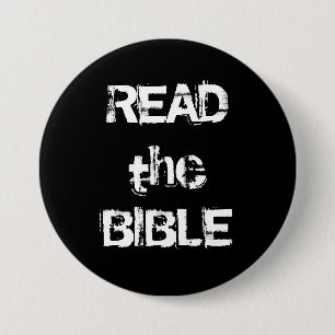 Badge Rond 7,6 Cm Lire la Bible Noir et Blanc