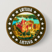 Badge Rond 7,6 Cm Lituanie (Devant)