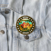 Badge Rond 7,6 Cm Lituanie (En situation)