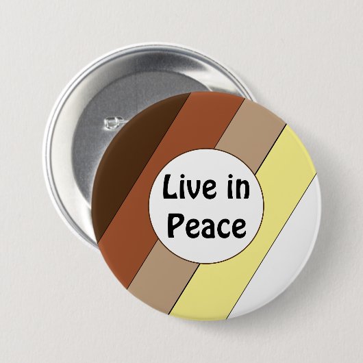 Badge Rond 7,6 Cm Live in Peace- Racial Harmony Button (Devant & derrière)