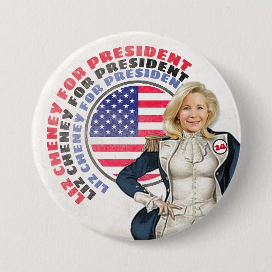 Badge Rond 7,6 Cm liz Cheney pour le président 24 (Devant)