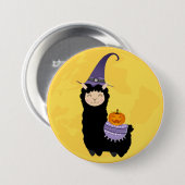 Badge Rond 7,6 Cm Llama noire d'Halloween (Devant & derrière)