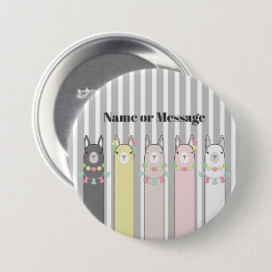 Badge Rond 7,6 Cm Llamas colorés rétro personnalisés mignons