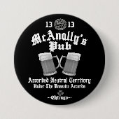 Badge Rond 7,6 Cm Logo blanc du pub McAnally (Devant)