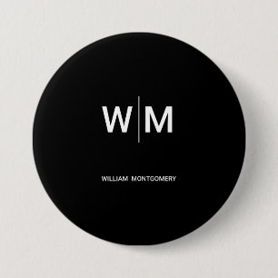 Badge Rond 7,6 Cm Logo de marque noire   Entreprise