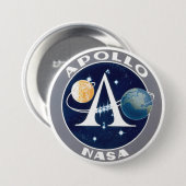 Badge Rond 7,6 Cm Logo de programme Apollo (Devant & derrière)