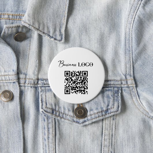 Badge Rond 7,6 Cm Logo d'entreprise Code QR promotionnel de la socié (En situation)