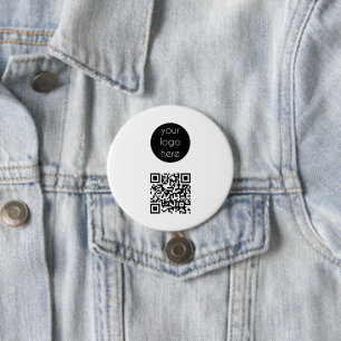 Badge Rond 7,6 Cm Logo d'entreprise Code QR promotionnel de la socié