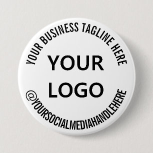 Badge Rond 7,6 Cm Logo d'entreprise personnalisé Tagline Médias soci