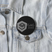Badge Rond 7,6 Cm logo du drogué 9gag en cube (En situation)