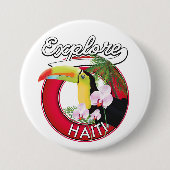 Badge Rond 7,6 Cm Logo Explore Haïti patch de voyage. (Devant)