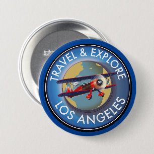 Badge Rond 7,6 Cm Logo Explorez Los Angeles