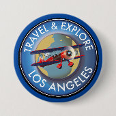 Badge Rond 7,6 Cm Logo Explorez Los Angeles (Devant)