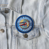 Badge Rond 7,6 Cm Logo Explorez Los Angeles (En situation)