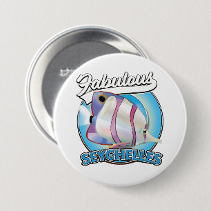 Badge Rond 7,6 Cm Logo rétro des Seychelles fabuleux