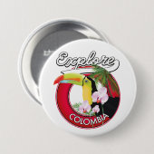 Badge Rond 7,6 Cm Logo rétro Explore Colombia (Devant & derrière)