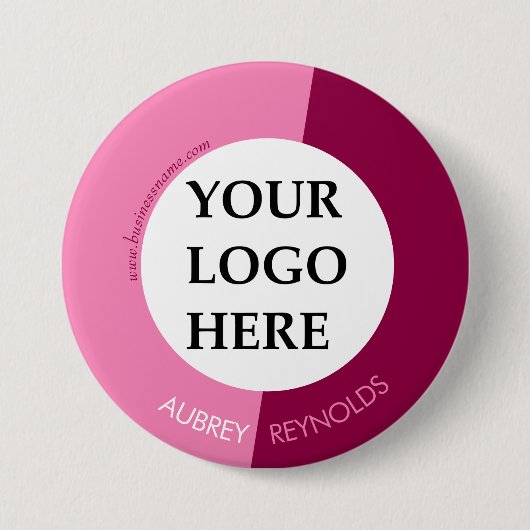 Badge Rond 7,6 Cm Logo simple moderne personnalisé rose professionne (Devant)