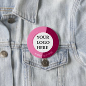 Badge Rond 7,6 Cm Logo simple moderne personnalisé rose professionne (En situation)