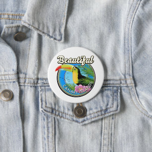 Badge Rond 7,6 Cm Logo vintage style des îles Canaries magnifiques