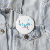 Badge Rond 7,6 Cm LOLA Neon Bachelorette mariée des années 90 bleu e (En situation)