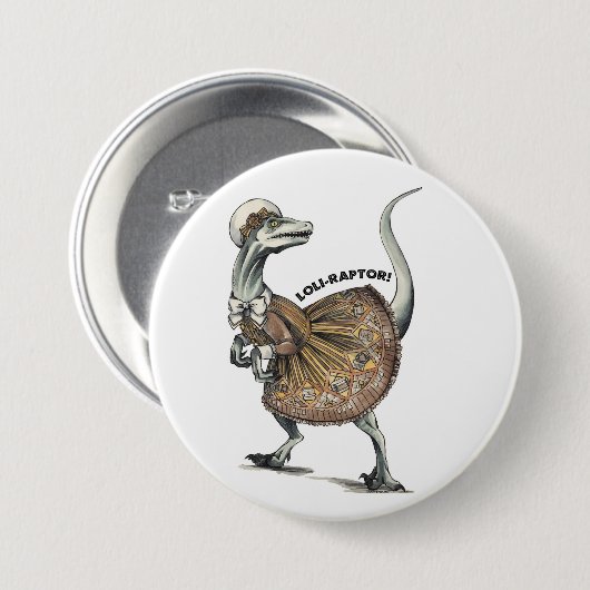 Badge Rond 7,6 Cm Loli Raptor (Devant & derrière)