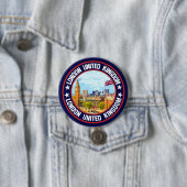 Badge Rond 7,6 Cm Londres Royaume-Uni (En situation)
