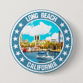 Badge Rond 7,6 Cm Long Beach (Devant)