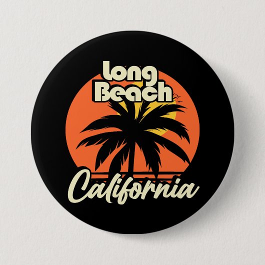 Badge Rond 7,6 Cm Long Beach California (Devant)